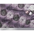 thumbnail image 3 of Soimoi Silk Fabric Text,Floral & Greek Key Block Print Sewing Fabric Yard 42 Inch Wide, 3 of 3