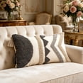 thumbnail image 2 of Boho Lumbar Throw Pillow Covers 12x20 Inch, Bohemian Tufted Decorative Pillow Covers with Tassels for Couch Sofa Bedroom Living Room 1 Pack, Black, 2 of 7