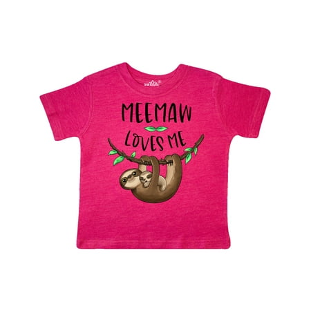 

Inktastic Meemaw Loves Me Cute Sloth and Baby Gift Toddler Boy or Toddler Girl T-Shirt