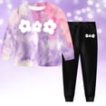thumbnail image 2 of Kogui Kids Outfits Girls Toddler Girl Spring Fall Clothes - Cute Print Sweatshirt & Cargo Pants - Sweet Girl Fashion Set Size 6-7 (Purple,6-7 Years), 2 of 9