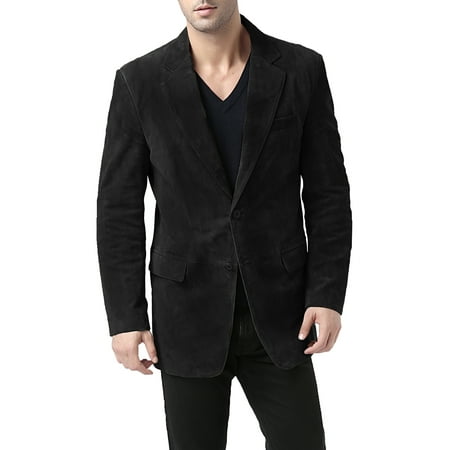 BGSD Men's Cliff 2-Button Suede Leather Blazer (Regular & Tall)