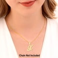 thumbnail image 5 of 10k 10kt Yellow Gold Unisex Diamond-cut Floral Initial Letter Alphabet X Charm Pendant for Men Women, 5 of 5