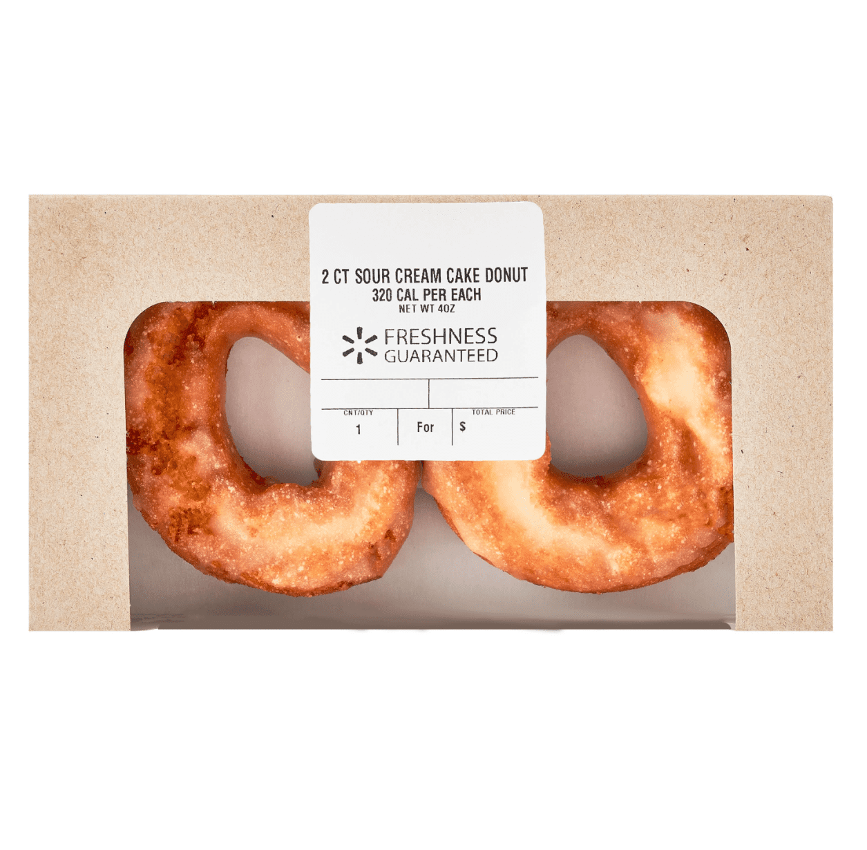 Freshness Guaranteed Regular Glazed Sour Cream Cake Donuts, 4 oz, 2 Count