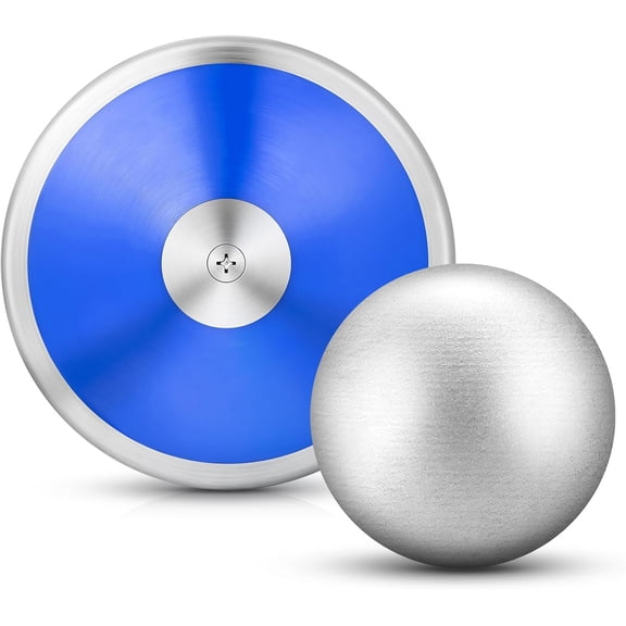 2 Pcs Iron Shot Put Ball and Throwing Discus Set 1 kg Training Discus 12 lb Shot Put Track and Field Training Equipment for Boys Girls Beginners School Throwers Outdoor Practice