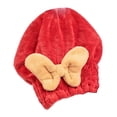 thumbnail image 2 of Tnobhg Quick Dry Hair Towel for Women Girls Cute Bowknot Soft Absorbent Coral Fleece Elastic Drying Hair Hat for Curly Long Thick Hair, 2 of 8