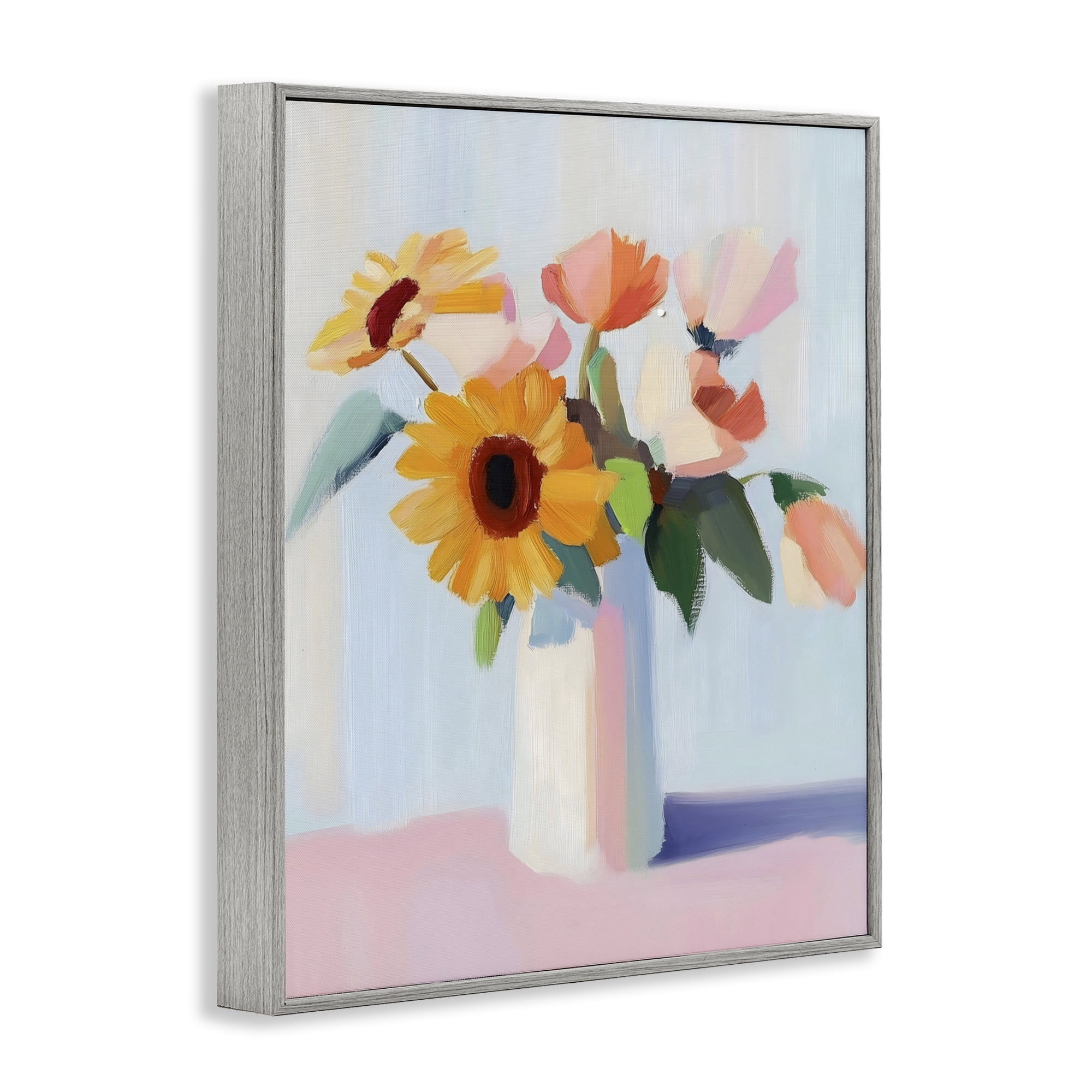 Stupell Industries Sleek Vase Bouquet Gray Framed Giclee Art, design by The Prints Vibe