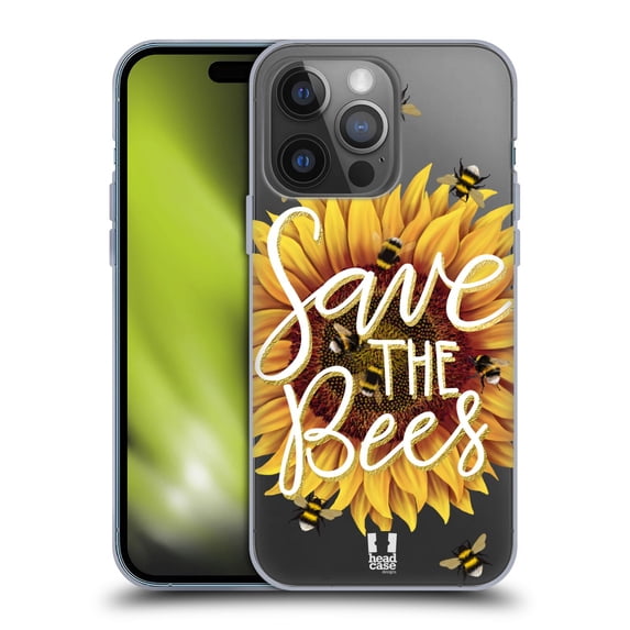 Head Case Designs Bees Save Soft Gel Case Compatible with Apple iPhone 14 Pro