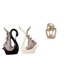 thumbnail image 1 of Figuras de cisne, escultura de cerámica y estatua abstracta de pareja, figura creativa de resina para escritorio, estantería, aniversario, librería, d, 1 of 8
