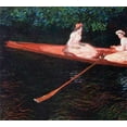 thumbnail image 2 of Monet, Claude 28x26 White Modern Wood Framed Museum Art Print Titled - Boating On The River Epte 1890, 2 of 4