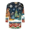 thumbnail image 4 of Oplxuo Christmas Shirts for Women Dressy Casual Crewneck Loose Blouses 3/4 Sleeve Tops Loose Tunic Blouse, 4 of 4