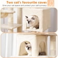 thumbnail image 4 of Cat Tree with Large Platform MultiLevel Cat Tower with Caves Cat Condo with Sisal Scratching Posts Top Perch and Hammock for Indoor Cats Basket Smoky HCTG, 4 of 9