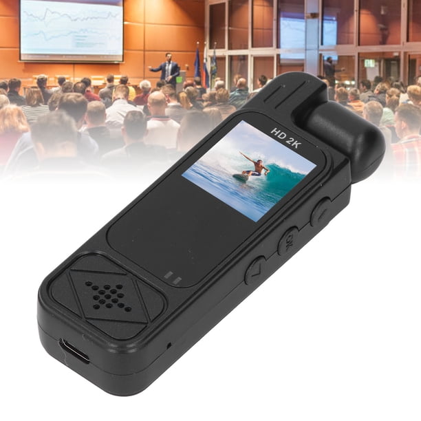Grabadora De Vídeo Portátil, Videocámara De Cuerpo Con Clip Trasero De Grabación En Bucle Con Lente Giratoria De 180 Para Conferencias
