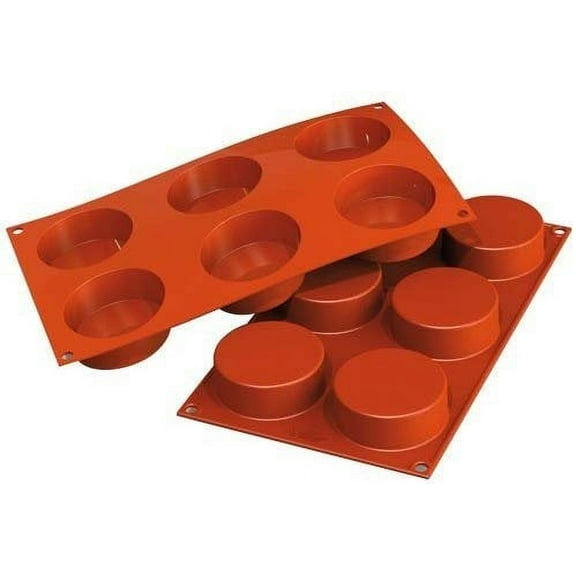 Silikomart Professional Silicone Baking Mold, Cylinder 6 Cavities 1 Each