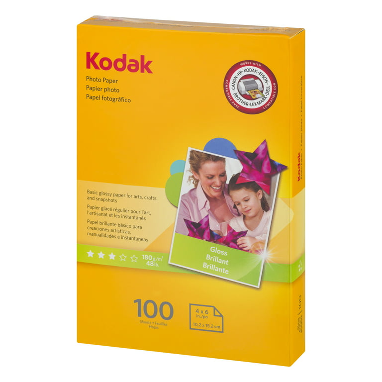 Kodak 4x6 Gloss Inkjet Photo Paper - 100 Sheets