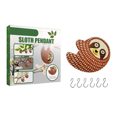 

(1pcs Box With 6 Hooks) Wooden Sloth Pendant Decoration Hanging Flower Branch Pendant Creative Sloth Cartoon Cute Shape Pendant