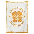 thumbnail image 3 of Ambesonne Flip Flop Tablecloth Rectangular Table Cover, Stained Grungy Motif, 52"x70", White Orange and Yellow, 3 of 4