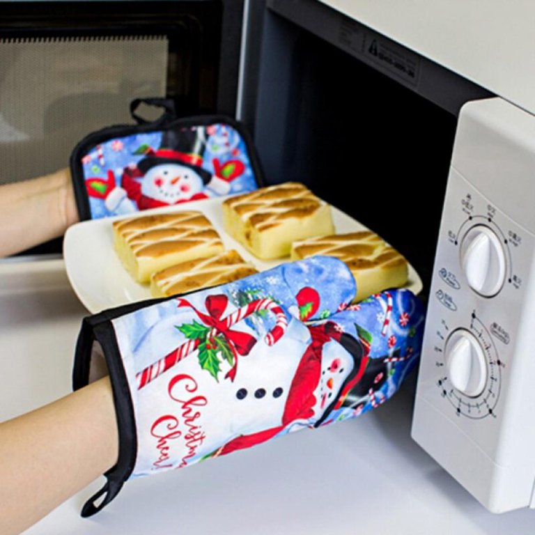 Microwave Insulation Mat, Kitchen Glove Christmas