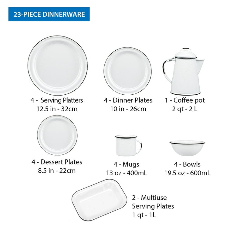 Set of 4 - Enamelware Dessert Plates