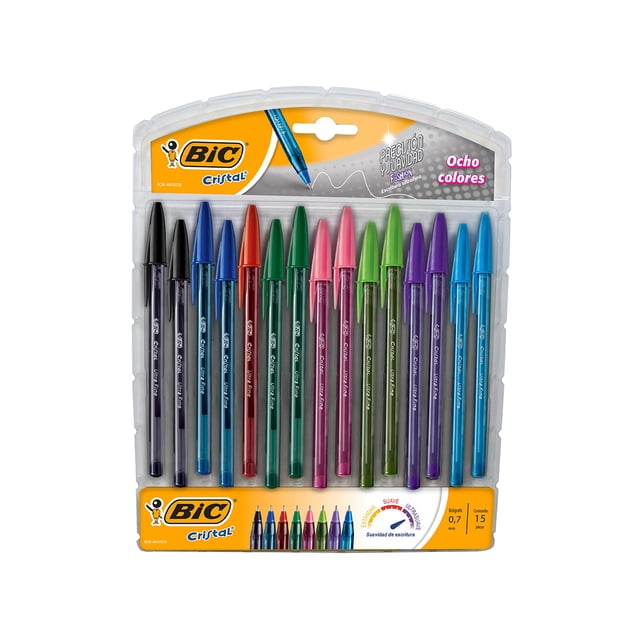 Bolígrafo BIC Precisión Y Suavidad Fashion Ultra Fino Colores Surtidos Con 15 piezas