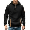 thumbnail image 2 of XQYLOS Big and Tall Boys Hoodies & Sweatshirts, Quarter Zip Up Pullover with Cargo Pockets, Stretch Active Wear for Workout Gym Running, Solid Color Fashion, 2 of 6