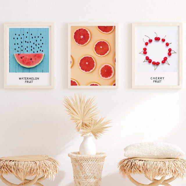 Pintura en apariencia de plantas modernas, artes de pared, impresión sin marco, póster, decoración de imagen artística para decoración para hogar, cocina, 3 piezas Macarena cuadro decorativo