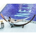 thumbnail image 3 of 11 FT Double Outside Hammock Quick Dry Olefin Fabric Hammock with Spreader Bar & Chains Outdoor Poolside Backyard 450 lbs Capacity, Gray, 3 of 15