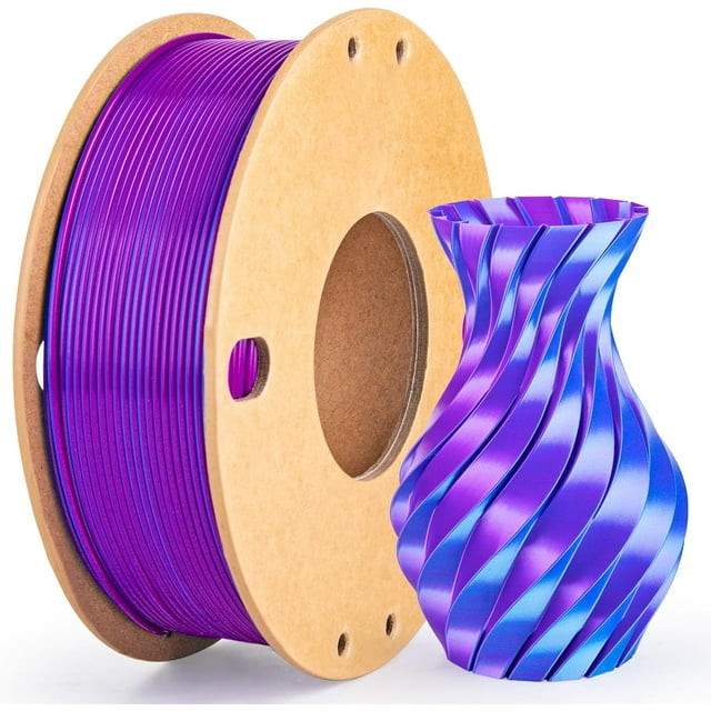 Multicolor 3D Printer Filament,Dual/Tri Color 1.75mm PLA Silk Shiny Printing Filament,250g(0.55lbs) Fit Most FDM 3D Printer
