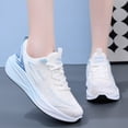 thumbnail image 4 of Dweltoz Women's Breathable Mesh Running Shoes Lace Up Athletic Walking Sneakers Thick Sole Low Top Casual Gym Shoes,Blue 6, 4 of 5