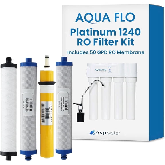 Aqua Flo Platinum 1240 4-Stage RO Filter Replacement Kit with 50 Gpd Membrane, 1-Pack