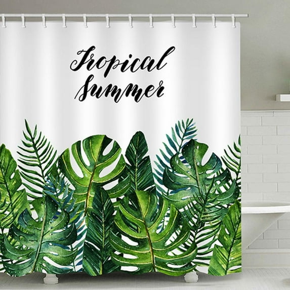 Waterproof Shower Curtain Bathroom Decor Curtains, Tropical Bath Curtain for Bathtub