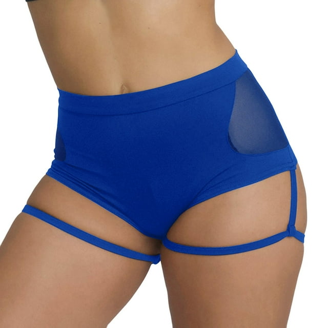 Pantalones cortos para mujer con liguero, cintura alta, para fitness y pole dance: realzan los glúteos, tirantes/encaje, yoga/pole dance.