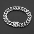 thumbnail image 2 of 8mm-18mm Mens Miami Cuban Link Chain Bracelet Gold Silver Stainless Steel Bangle, 2 of 8