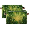 thumbnail image 2 of Coolnut St. Patrick's Day Shamrock Storage Basket with Handles Collapsible Storage Bins Canvas Fabric Storage Organizer for Shelves Closet Bedroom Living Room 2Pack Decor Gifts, 2 of 7