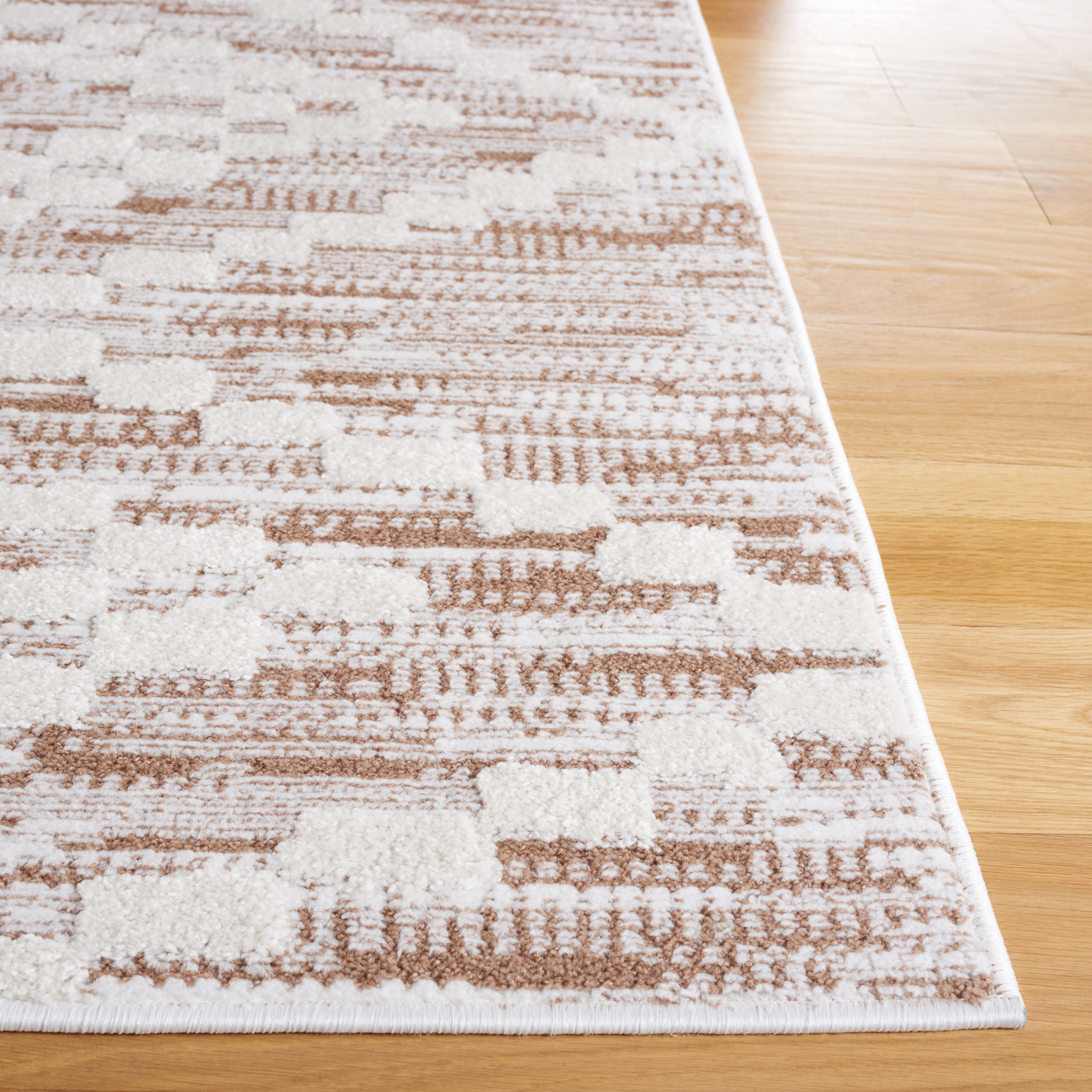 SAFAVIEH Alamo Burton Geometric Area Rug, Taupe/Ivory, 4' x 6'