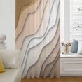 thumbnail image 6 of Beige Ombre Sheer Curtains 54 Inches Long, Modern Geometric Abstract Cream Light Filering Curtains, Breathable Simi Curtain Privacy Drapes for Kitchen Bathroom Nursery Small Window Treatment, 6 of 9