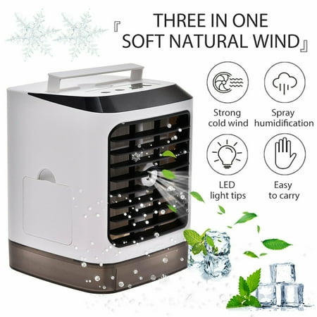 

YouLoveIt Mini Portable Air Conditioner Air Cooler Air Cooling Fan and Humidifier with 3 Speeds Desk Cooler Misting Cooling Fan for Bedroom Office Home