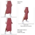 thumbnail image 1 of Slit Long Skirt, Bodycon Long Skirt Solid Color Elastic Easy Matching  For Vacation Green,Red,Brownness,Brown,Black, 1 of 6