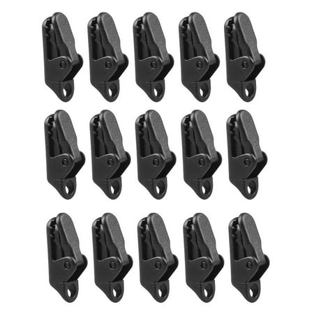 LOLIPPYY 15Pcs Black Outdoor Tent Clamp Tent Fastener Clip Wind Resistant for Hiking Camping Fishing