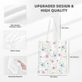 thumbnail image 4 of YFYANG Reusable Cotton Canvas Tote Shopping Bag, Small Floral Pattern Washable Portable Grocery Bag for Daily Travel, 4 of 8