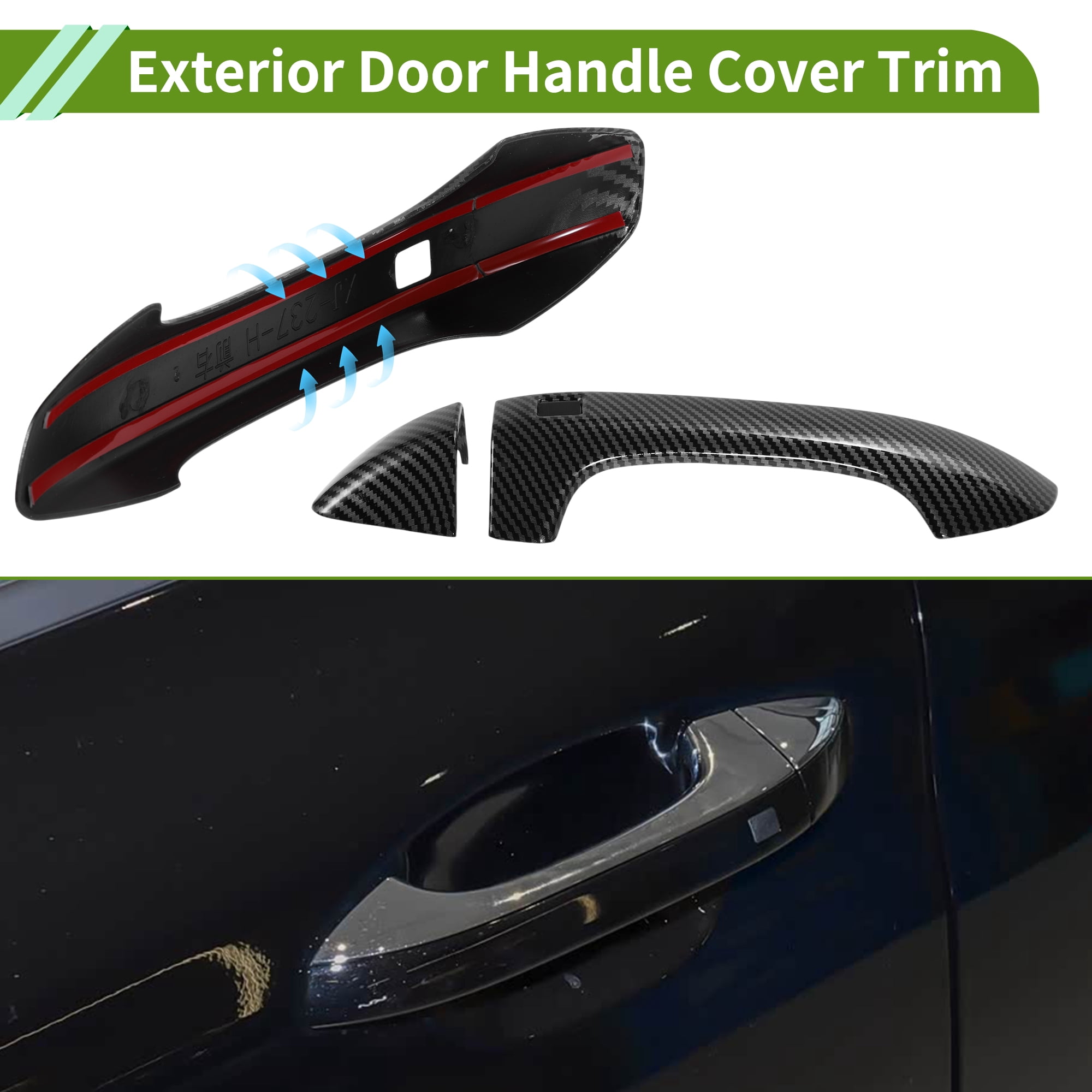 Unique Bargains Door Handle Cover Black for Kia K5 LX LXS GT-Line EX GT 2020-2025