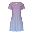 thumbnail image 4 of Patlollav Womens Summer Gradient Color Double Pocket Short Sleeve Round Neck T-Shirt Dress, 4 of 6