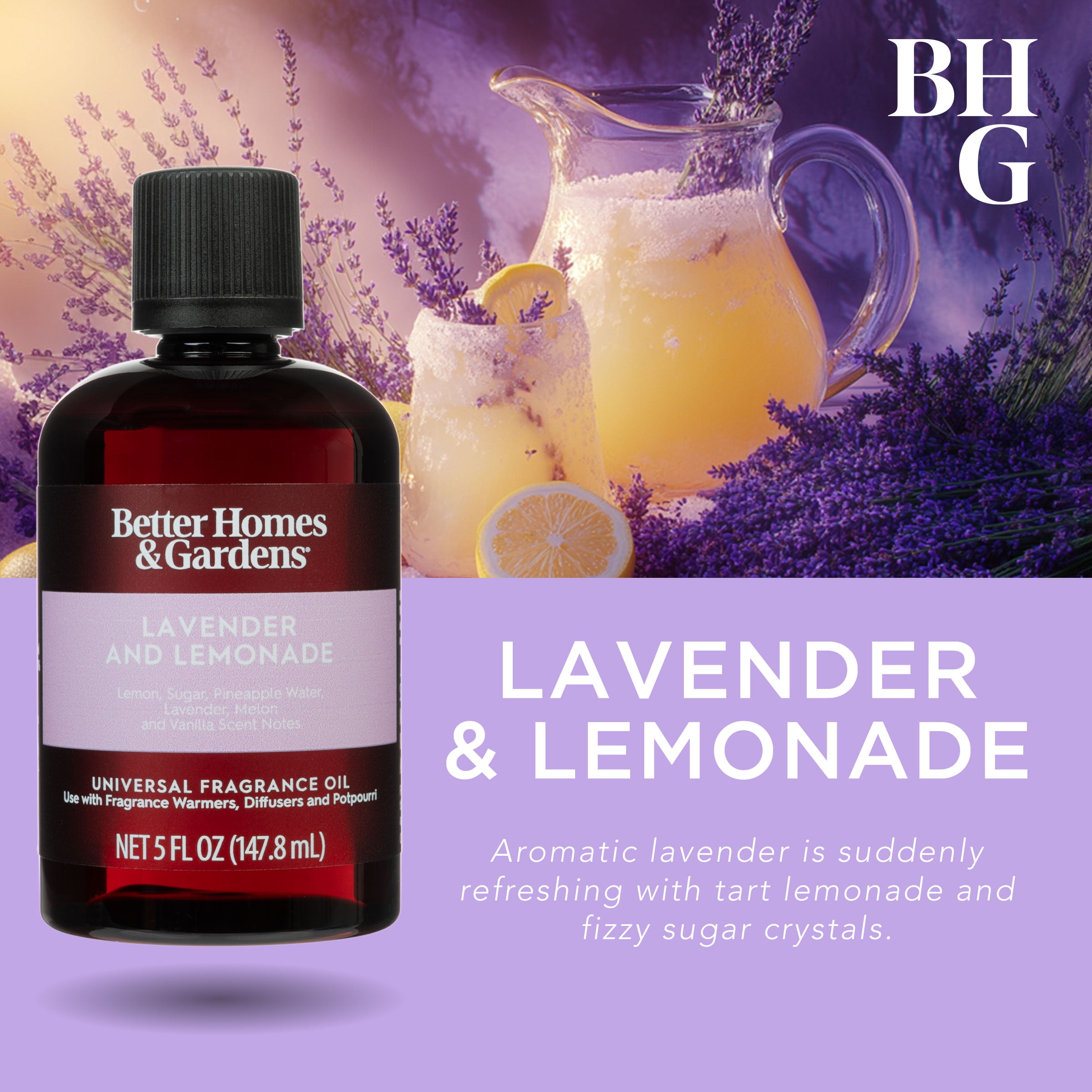 (3 pack) Better Homes & Gardens Universal Fragrance Oil, Lemonade & Lavender, 5 fl oz