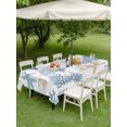 thumbnail image 5 of Light Blue Coral Coastal Outdoor Tablecloth with Umbrella Hole, Summer Beach Starfish Shell Spillproof Waterproof Outdoor Table Cover, Patio Tablecloths for Party Picnic Camping, Rectangle 52"x70", 5 of 9