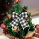 thumbnail image 3 of 12 adornos navideños de lazo a cuadros blancos y negros para decoración del hogar y fiestas navideñas, 3 of 8