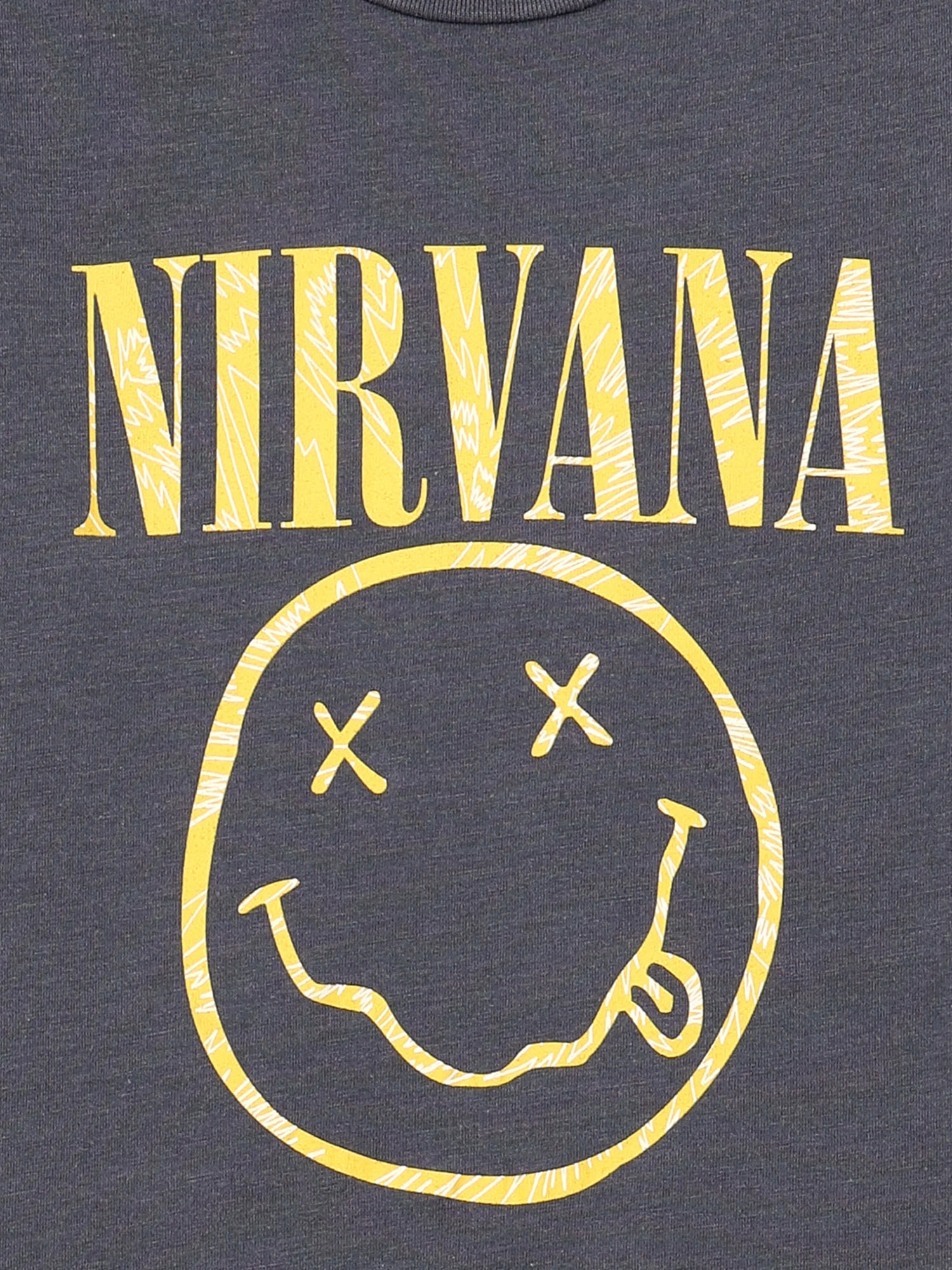 Nirvana Smiley Tour Boys’ Graphic Tee with Short Sleeves, Sizes 4-18