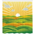 thumbnail image 3 of Ambesonne Celtic Green Shower Curtain, Fields Hills at Dawn, 69"Wx70"L, Lime Green Amber, 3 of 3
