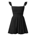 thumbnail image 5 of OSOLU Solid Color Women Spaghetti Strap Mini Dress Low Cut Sleeveeless Mini Dress Backless Going Out Ruffle Beach Wear Dress Fashionable Sundress Dresses For Women 2025 Elegant Classy, 5 of 6