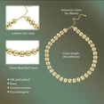 thumbnail image 6 of 12mm Gold Ball Bead Chain Necklace - 14K Gold Plated Chunky Choker Necklace, Everyday Minimalist Jewelry for Women, Layering Beaded Necklace, Metal Bead Necklace, Statement Necklace, 6 of 8