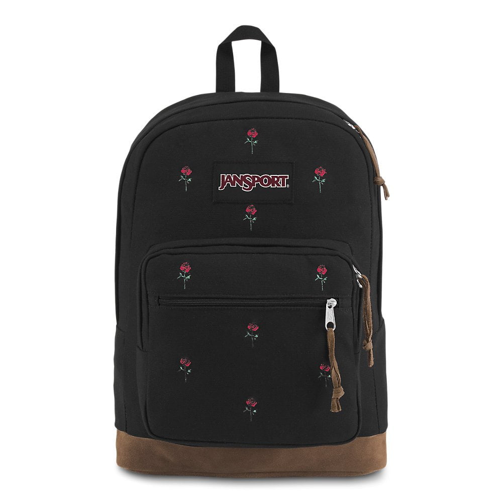 Black jansport backpack with roses Clearance