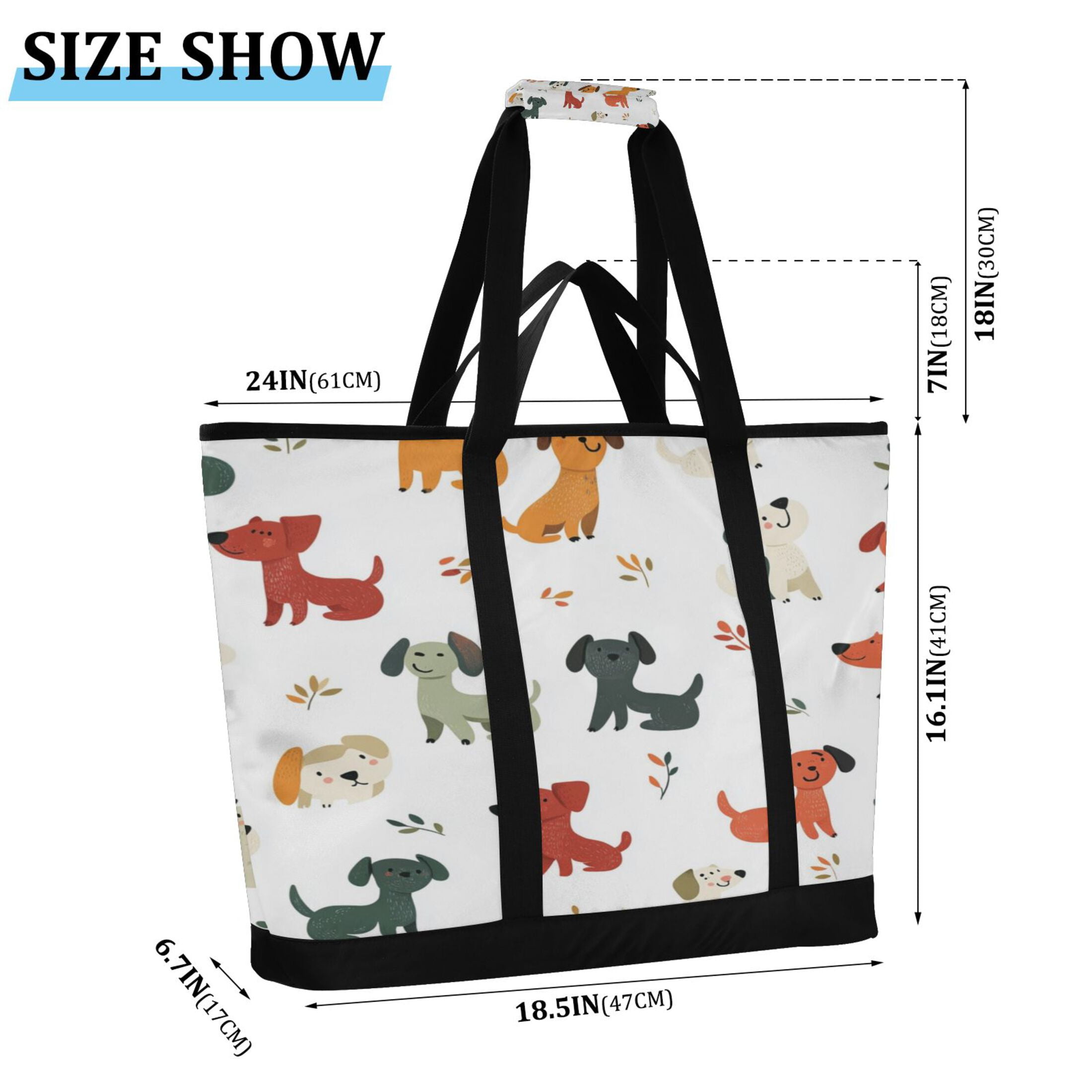 Large Hand-held Ice Pack Picnic Bag Insulation and Refrigeration Suitable for Shopping Picnics and Camping Super Cute Puppy